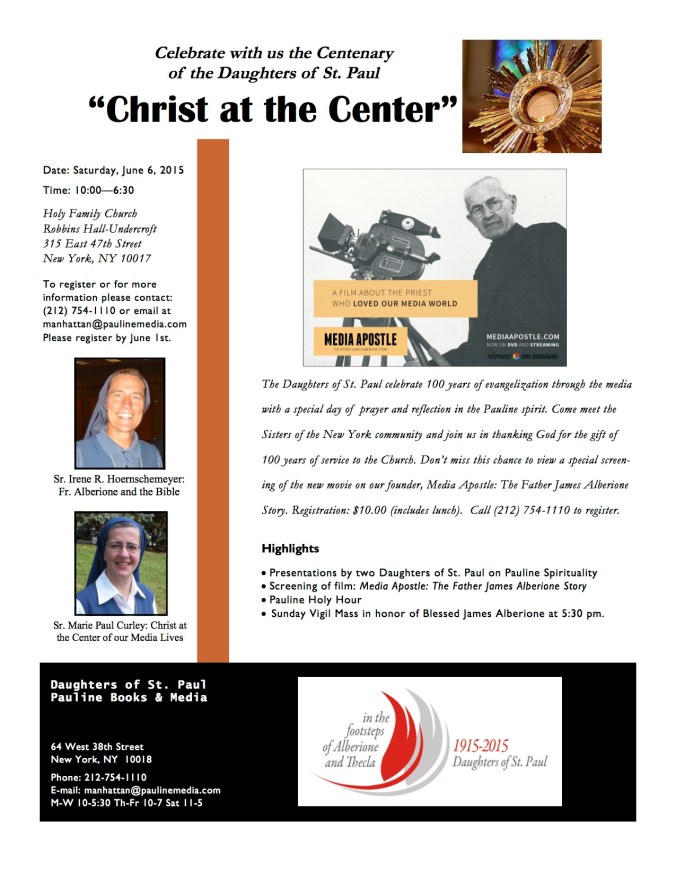 Flyer for Holy Family event